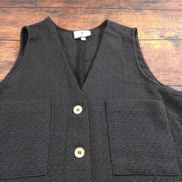 Tuckernuck Pomander Place Myla Textured Romper Black Large - Picture 1 of 10